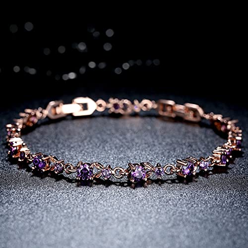 WOSTU 14K Gold Plated 3mm Cubic Zirconia Classic Adjustable Tennis Bracelet |Gold Bracelets for Women |Bride Bracelet for Wedding|Size 6.5-8 Inch - Image 5