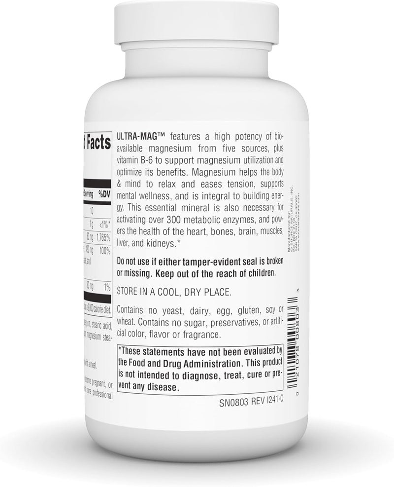 Source Naturals UltraMag 5in1 Bioavailable Magnesium  Relaxes Muscles  Calms Nerves  120 Vegan Tablets - Image 3