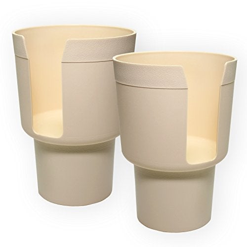 Gadjit Cup Keeper Adapter (2 Pack) Expands Car Cup Holder to Hold Mugs, Convenience Store Cups, Water + Soda Bottles with Bases up to 3.25" and up to 8-10" Tall (Tan) - Image 1
