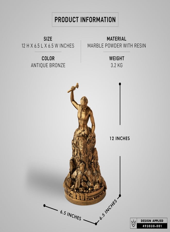 SILAII Self-Made Woman Sculpture - Inspirational Woman Statue | 12 Inch Height | Antique Bronze | Women Empowerment Decorative Showpiece for Home & Office Desk - Image 2