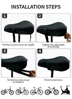 GROIC Bike Seat Cover Padded Bicycle Saddle Covers, Most Comfortable Exercise Bike Seat Cushion Cover, Soft for Spin Cycling Class Mountain Stationary Bikes,Water&Dust Resistant Cover  - Image 5