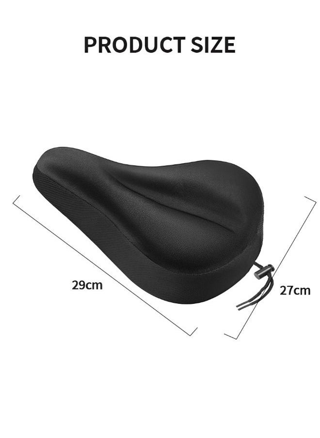 GROIC - Bike Seat Cover Padded Bicycle Saddle Covers, Most Comfortable Exercise Bike Seat Cushion Cover, Soft for Spin Cycling Class Mountain Stationary Bikes,Water&Dust Resistant Cover - Image 1