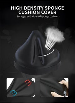 GROIC Bike Seat Cover Padded Bicycle Saddle Covers, Most Comfortable Exercise Bike Seat Cushion Cover, Soft for Spin Cycling Class Mountain Stationary Bikes,Water&Dust Resistant Cover  - Image 3