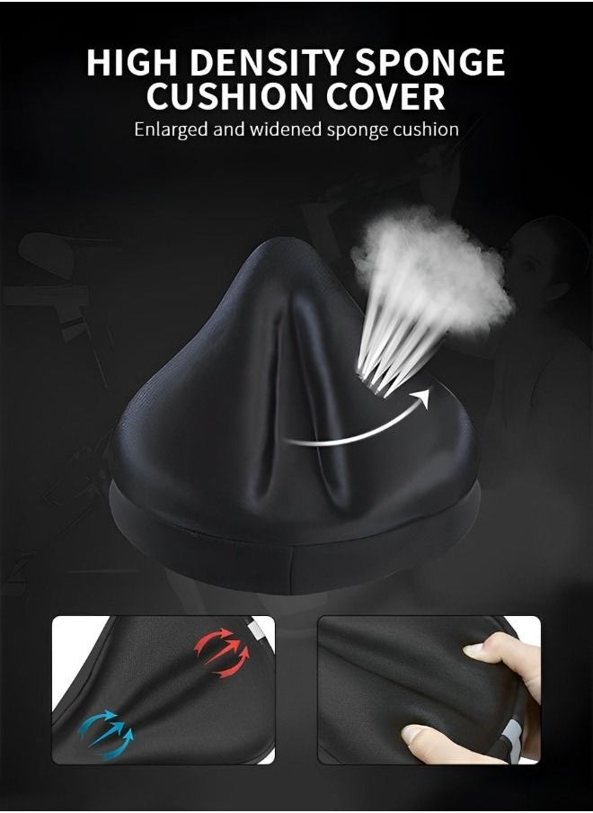 GROIC - Bike Seat Cover Padded Bicycle Saddle Covers, Most Comfortable Exercise Bike Seat Cushion Cover, Soft for Spin Cycling Class Mountain Stationary Bikes,Water&Dust Resistant Cover - Image 1