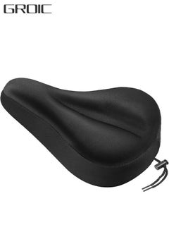 GROIC Bike Seat Cover Padded Bicycle Saddle Covers, Most Comfortable Exercise Bike Seat Cushion Cover, Soft for Spin Cycling Class Mountain Stationary Bikes,Water&Dust Resistant Cover  - Image 1