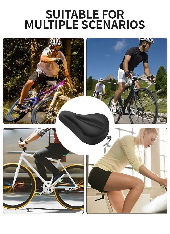 GROIC - Bike Seat Cover Padded Bicycle Saddle Covers, Most Comfortable Exercise Bike Seat Cushion Cover, Soft for Spin Cycling Class Mountain Stationary Bikes,Water&Dust Resistant Cover - Image 1