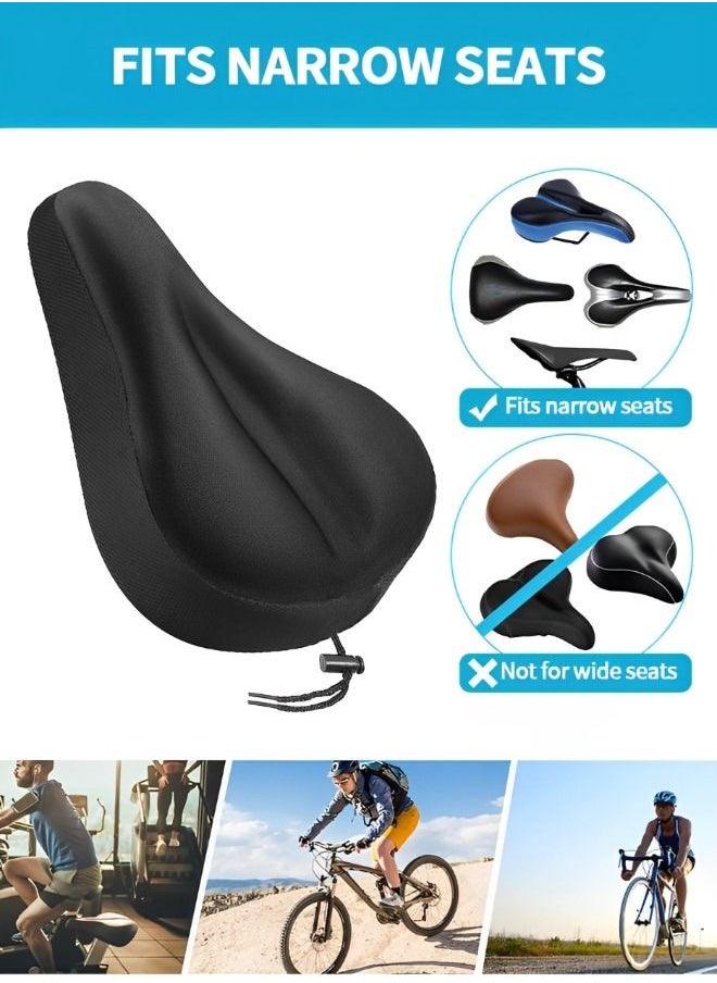 GROIC - Bike Seat Cover Padded Bicycle Saddle Covers, Most Comfortable Exercise Bike Seat Cushion Cover, Soft for Spin Cycling Class Mountain Stationary Bikes,Water&Dust Resistant Cover - Image 1