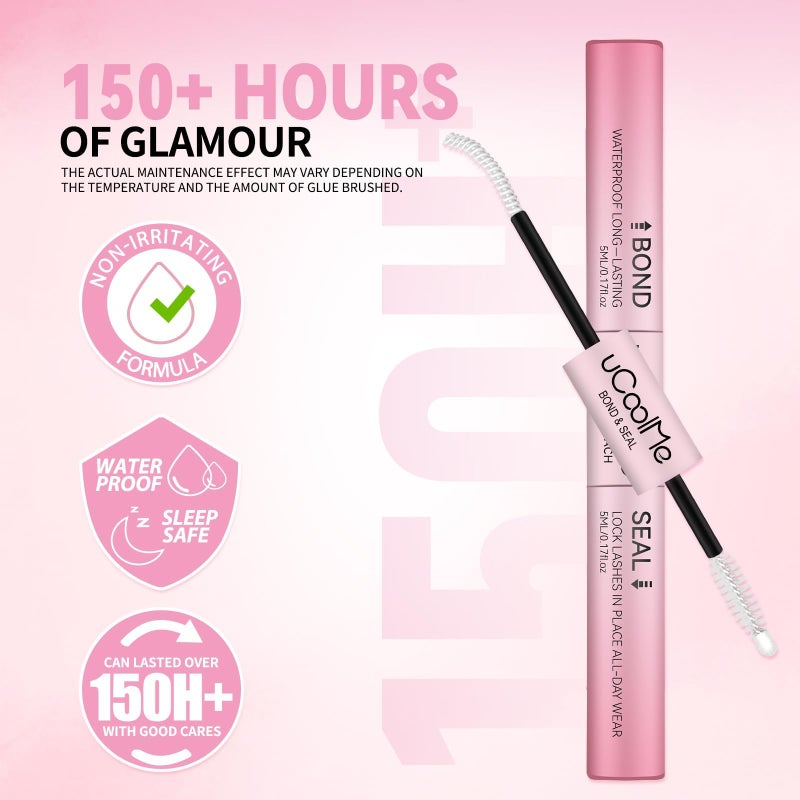 uCoolMe Lash Bond and Seal Waterproof for Lash Clusters 144Hours New Upgrade Leak-Proof Cap Upgraded Airtight Pipe Material Non-Irritating Lash Glue for DIY at Home(White,10ML) - Image 3