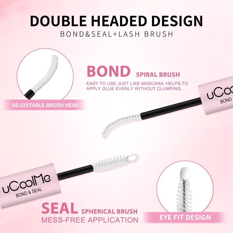 uCoolMe Lash Bond and Seal Waterproof for Lash Clusters 144Hours New Upgrade Leak-Proof Cap Upgraded Airtight Pipe Material Non-Irritating Lash Glue for DIY at Home(White,10ML) - Image 4