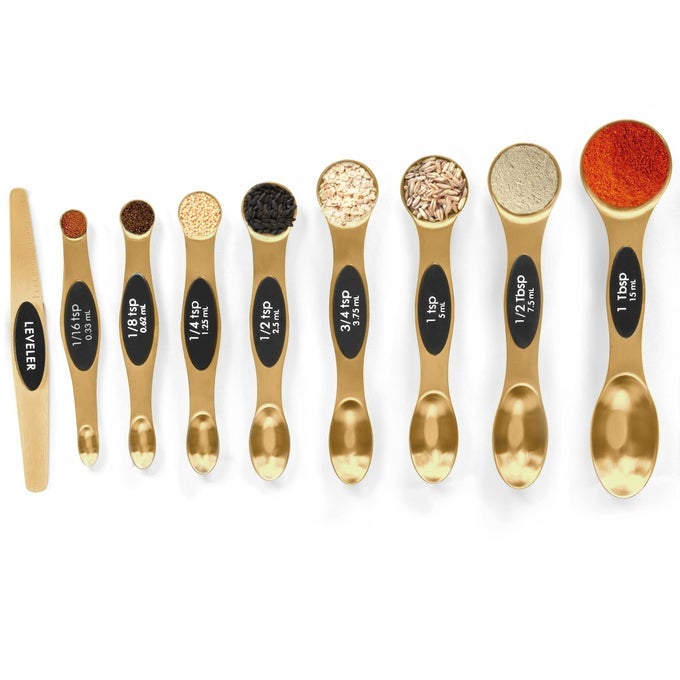 MAGNETIC MEASURING SPOONS SET STAINLESS STEEL WITH LEVELER9PCS STACKABLE MEASURING CUPS FOR BAKINGMEASURING CUPS AND SPOON SET KITCHEN GADGETS APARTMENT ESSENTIALS FITS IN SPICE JARS