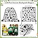 Equsion 144 Pcs Soccer Party Favors Drawstring Bags with Adjustable Bracelets Stress Balls Keychains Stickers and Wish Cards for Birthday Gifts Kids Soccer Themed Party Supplies - Image 4
