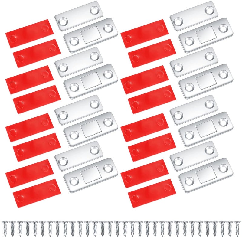 Yibaijia 8 Pack Door Magnets Cabinet Magnetic Door Self Adhesive Collars Ultra Thin Magnetic Strips Drawer Magnets for Cabinet Cabinet Closet Closer Sliding Door Magnet Magnetic Latch Closure Closer  - Image 1