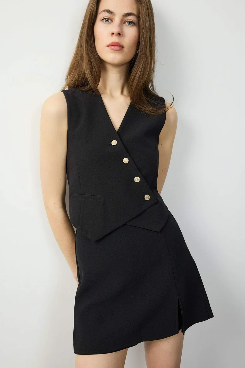 ديفاكتو Asymmetric V-Neck Vest