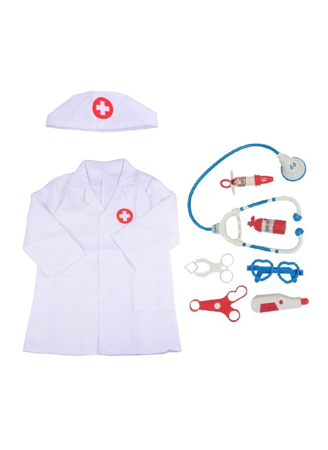 Generic 9 Piece Kids Dress Up Set Doctor Cosplay Costume for Boys and Girls 3-7 Years Old Birthday Party Toys Pretend Play Doctor Playsets  - Image 1