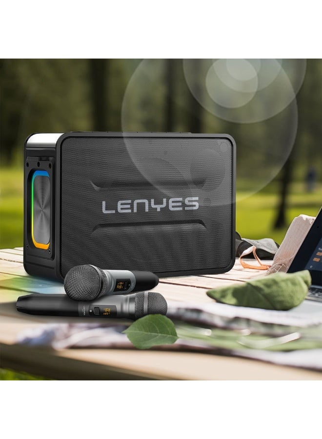 LENYES S859 Karaoke Bluetooth Speaker Free 2 Microphone 5.3 Portable 200W RGB Light DSP High Power TWS KTV Wireless - Image 4