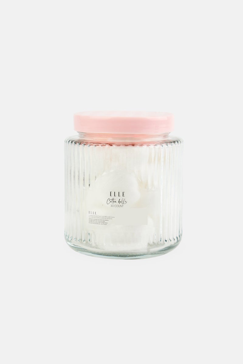 ELLE 30 Pcs Cotton Balls On Jar, Multicolor  - Image 1