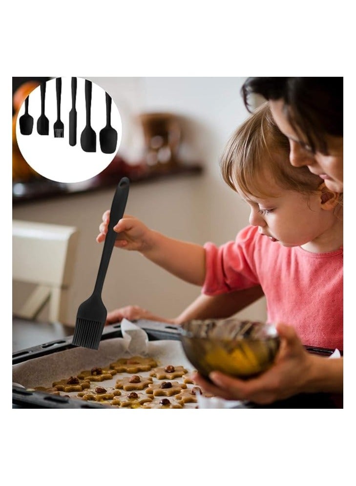 MahMir 6 Piece Silicone Spatula Set, Rubber Spatula Set, BPA Free Non Toxic Turner Tongs, Heat-Resistant Spatula Kitchen Utensils Set for Cooking Baking and Mixing ( Black ) - Image 5