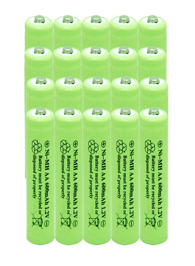 GSUIVEER Solar Light AA Ni-mh 600mAh 1.2V Rechargable Batteries AA Rechargeable Batteries for for Solar Lights (20 Pack) - Image 1