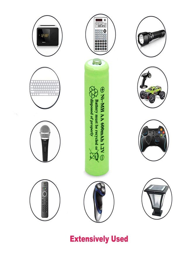 GSUIVEER Solar Light AA Ni-mh 600mAh 1.2V Rechargable Batteries AA Rechargeable Batteries for for Solar Lights (20 Pack) - Image 4