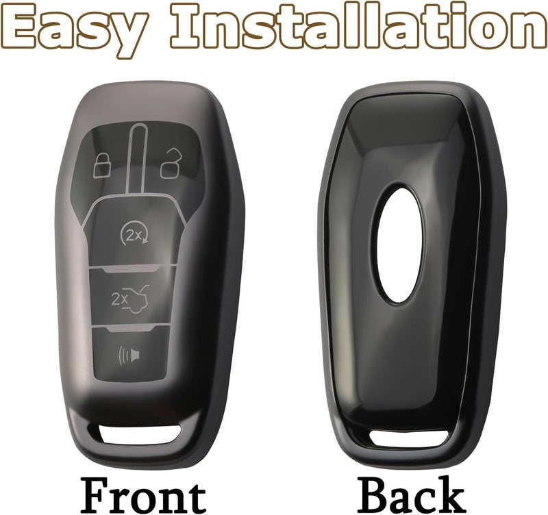 WNILIAN TPU Key Fob Cover with Keychain for Ford Explorer, Mustang, Edge, Fusion, Lincoln MKZ, MKC (2015-2017) - Image 5