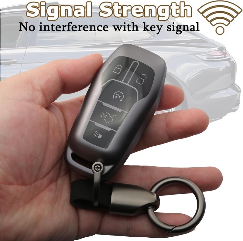 WNILIAN TPU Key Fob Cover with Keychain for Ford Explorer, Mustang, Edge, Fusion, Lincoln MKZ, MKC (2015-2017) - Image 4