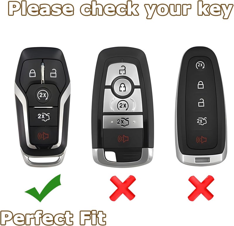 WNILIAN TPU Key Fob Cover with Keychain for Ford Explorer, Mustang, Edge, Fusion, Lincoln MKZ, MKC (2015-2017) - Image 2