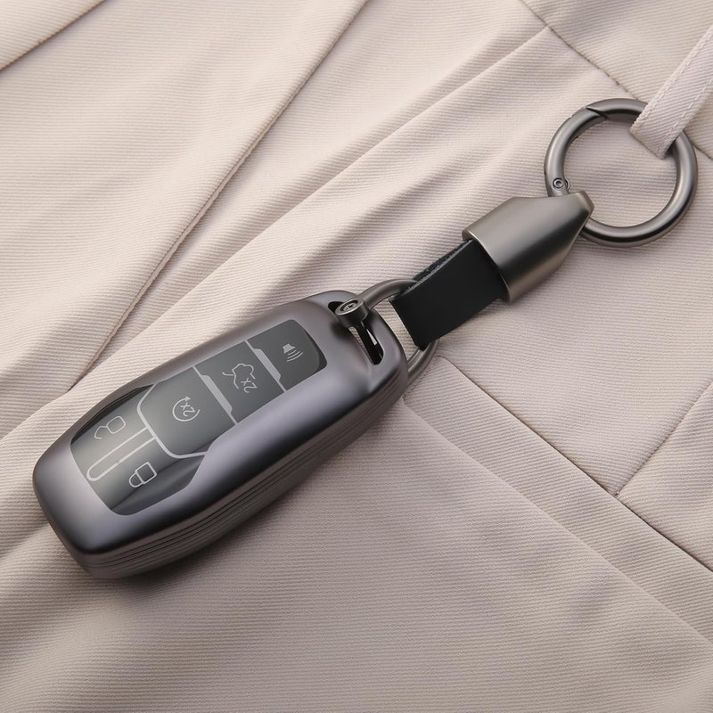 WNILIAN TPU Key Fob Cover with Keychain for Ford Explorer, Mustang, Edge, Fusion, Lincoln MKZ, MKC (2015-2017) - Image 3