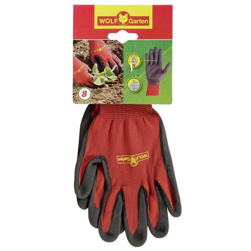 WOLF Garten Polyester Wolf-Garten Wolfgarten Ghbo8 Washable Soil Care Gloves, Red, Medium, Pair of 2 - Image 2