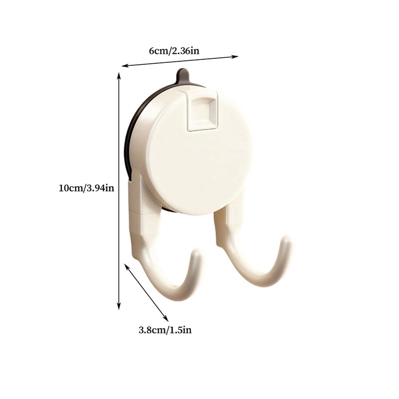 Creamy Retractable Suction Cup Hooks Set Reusable Bag Hanger Removable Towel Hooks - Image 3