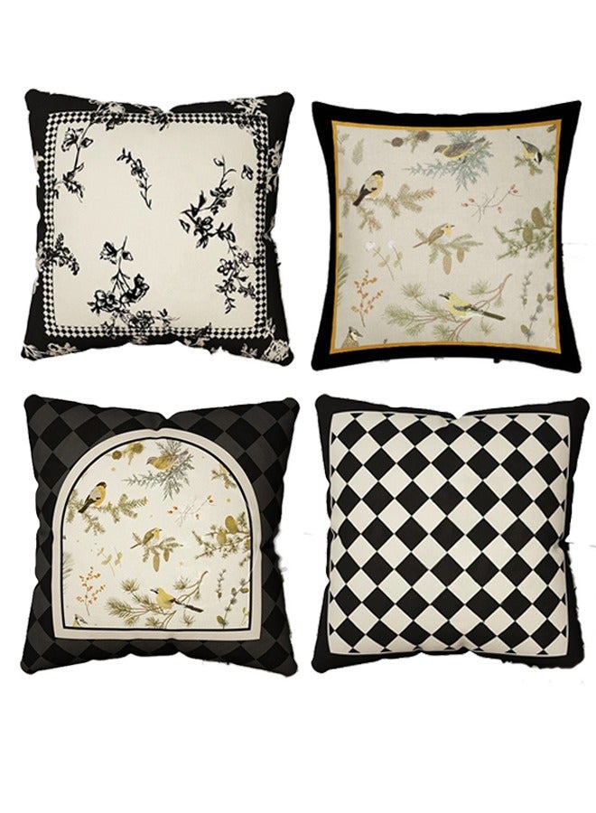 Pillow Covers Set of 4, Throw Pillow Cover, Modern style Cushion Covers 45cm x 45cm,For Living Room Sofa Couch Bed Pillowcases 18x18 inches（Double sided pattern） - Image 1