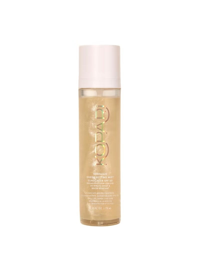 Kopari Sunglaze Sheer Setting Mist Sunscreen SPF 50, Weightless, Fast Drying, Ultra-Fine Setting Spray, Made With Hyaluronic Acid, Sets Makeup For A Hydrated, Dewy Finish, 2.53 fl oz - Image 1