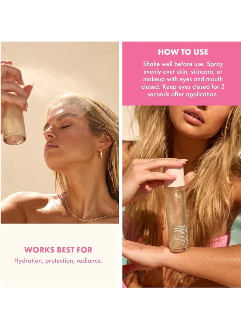 Kopari Sunglaze Sheer Setting Mist Sunscreen SPF 50, Weightless, Fast Drying, Ultra-Fine Setting Spray, Made With Hyaluronic Acid, Sets Makeup For A Hydrated, Dewy Finish, 2.53 fl oz - Image 5