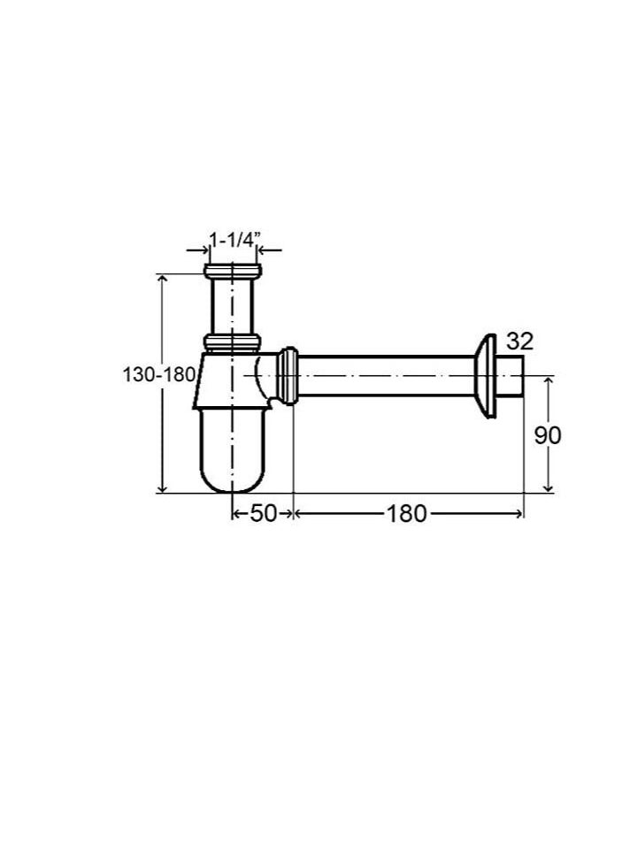 Viega - Viega 100 674 NW Chrome CP Bottle Trap (11/4in, 32mm) - Image 1