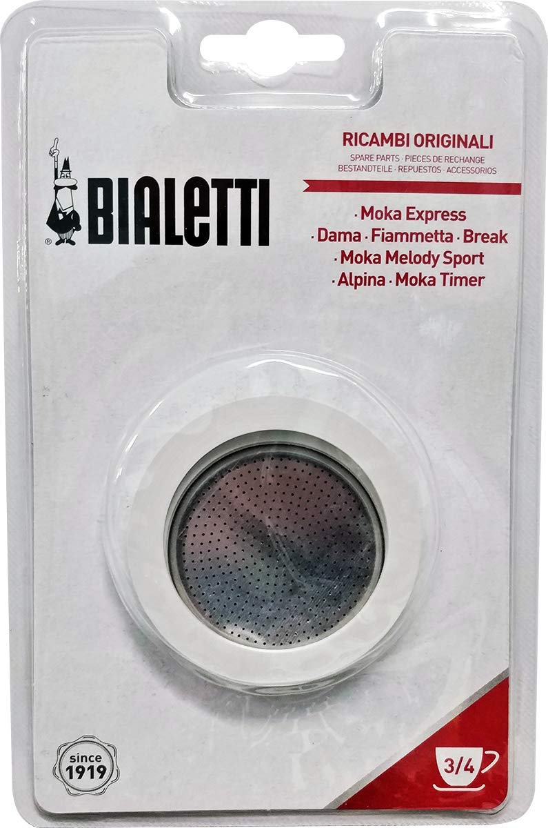 Bialetti Replacement Gasket and Filter For 3 Cup Stovetop Espresso Coffee Makers - Image 1