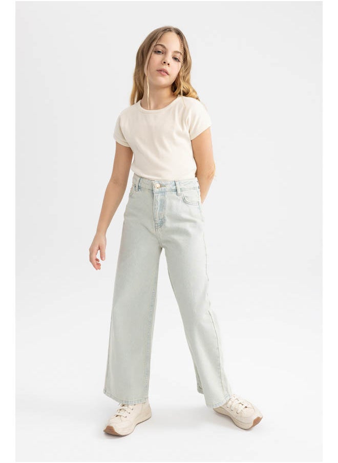 DeFacto Girl Wide Leg Denim Trousers 