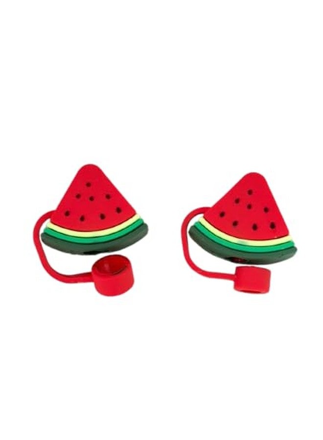 Bhavya Optic® Silicone Straw Cover with Cartoon Design, Dust Protector for Drinking Straws (Red Watermelon - Image 5