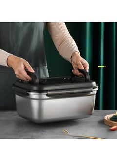 Generic Factory Direct 304 Stainless Steel Fresh-keeping Box Refrigerator Sealed Box Storage Box Fruit And Vegetable Pickle Bucket Lunch Box-Specifications:Both Hands 5500ml  - Image 5