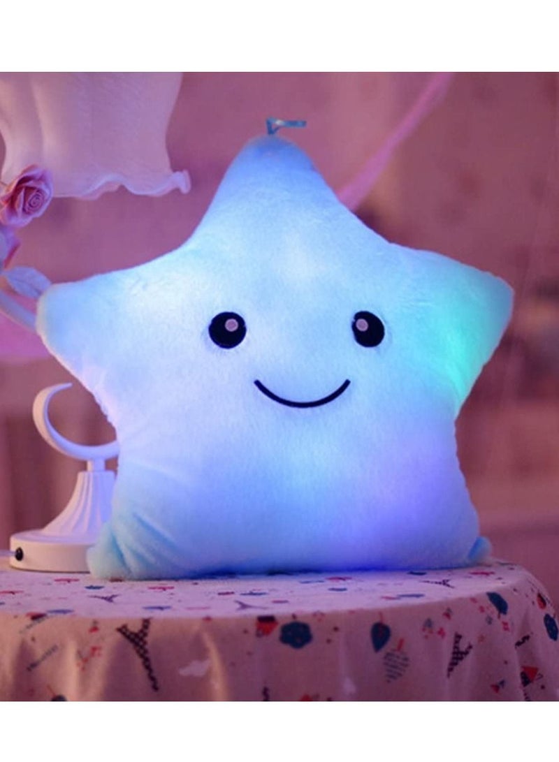 AS SEEN ON TV Unique Luminous Glowing Cushion Design LED Star Pillow Blue  - Image 2