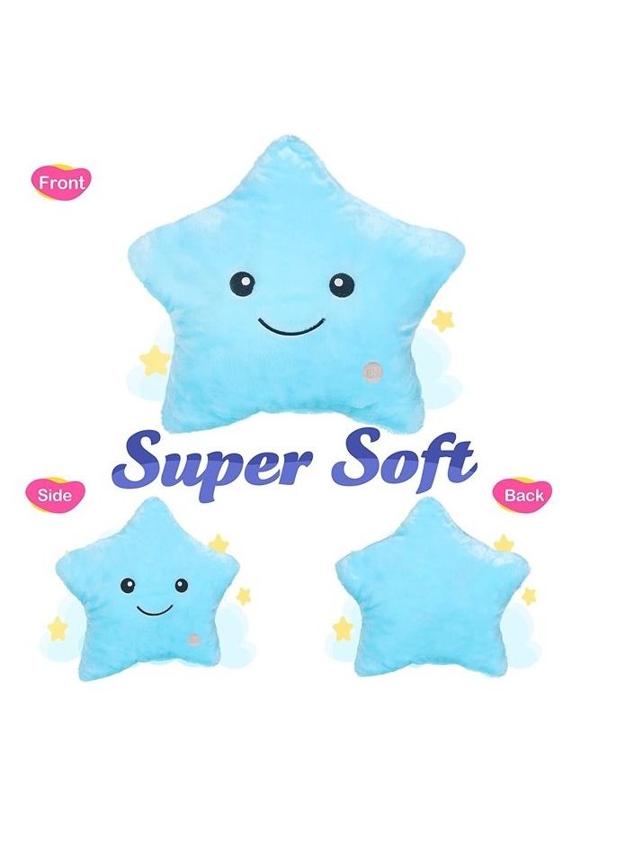 AS SEEN ON TV Unique Luminous Glowing Cushion Design LED Star Pillow Blue  - Image 5