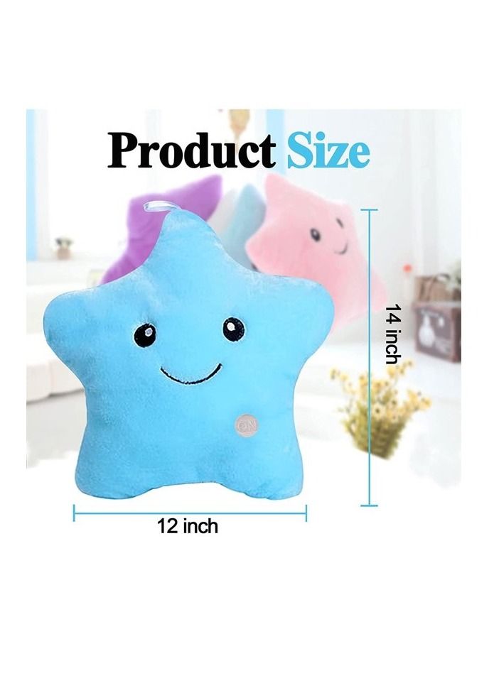AS SEEN ON TV Unique Luminous Glowing Cushion Design LED Star Pillow Blue  - Image 3