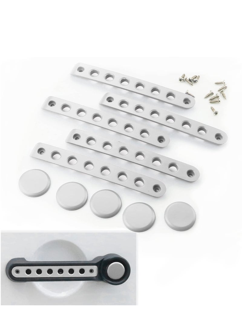 Generic 5Pcs Aluminum Silver Side Door Grab Handle Covers + 5Pcs Push Button Knob Trim Covers for Jeep Wrangler JK JKU Sahara Unlimited 4-Door 2007-2018 - Exterior Handle Pull Decor  - Image 1