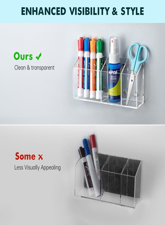 Banafich Magnetic Pen Holder for Whiteboard Refrigerator, Acrylic Magnet Dry Erase Marker Holder Cup for Fridge, Pencil Holder for Classroom Teacher Supplies, Locker Organzier, Office Desk Accessories - Image 4