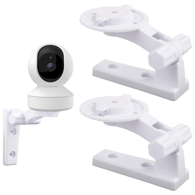 XIHIRCD 2pcs Camera Wall Mount Compatible with Reolink E1 E1 Pro White Camera Wall Bracket Adjustable Ceiling Camera Mount for Mercury TPLINK 4 Rubber Plugs 4 Screws - Image 2