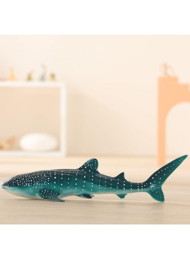 هالامودو تمثال القرش الحوت نموذج الحيوان البحري -مادة مطاطية من الفينيل اللينة لعبة القرش البرية، لعبة تعليم المحيط الواقعي، لعب الأطفال الأدوار والخيال التنمية، الأولاد الفتيات عيد الميلاد هدية، 29*13*7 سم - Image 4