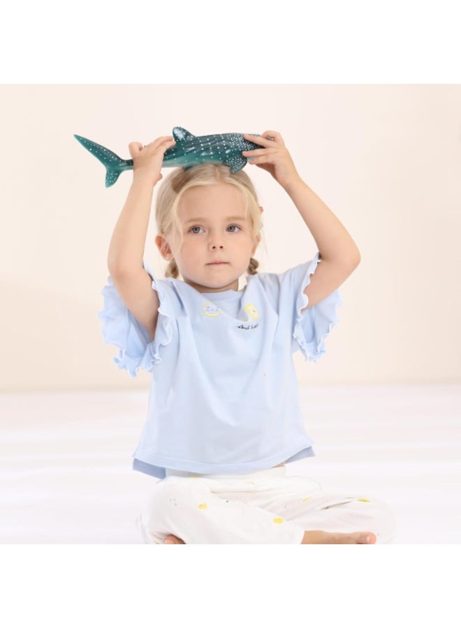 هالامودو تمثال القرش الحوت نموذج الحيوان البحري -مادة مطاطية من الفينيل اللينة لعبة القرش البرية، لعبة تعليم المحيط الواقعي، لعب الأطفال الأدوار والخيال التنمية، الأولاد الفتيات عيد الميلاد هدية، 29*13*7 سم - Image 2