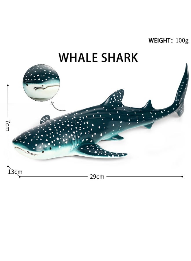 هالامودو تمثال القرش الحوت نموذج الحيوان البحري -مادة مطاطية من الفينيل اللينة لعبة القرش البرية، لعبة تعليم المحيط الواقعي، لعب الأطفال الأدوار والخيال التنمية، الأولاد الفتيات عيد الميلاد هدية، 29*13*7 سم - Image 1