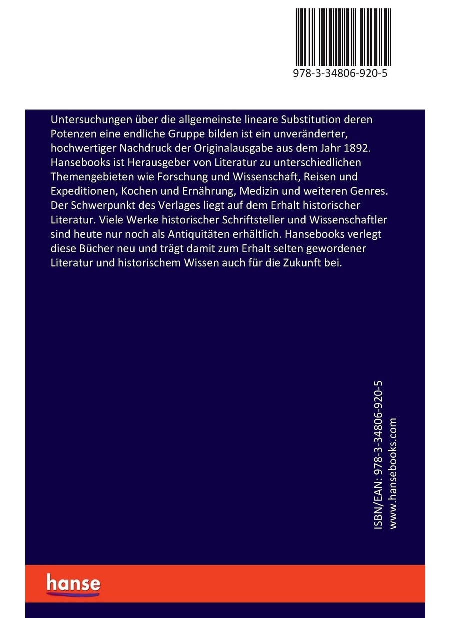 Untersuchungen über die allgemeinste lineare Substitution deren Potenzen eine endliche Gruppe bilden  - Image 2