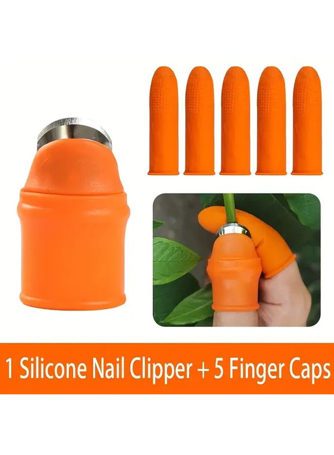 Women Finger Protection Sleeve Set With Thumb Knife And 5 Finger Cots For Vegetable Chopping - Image 1