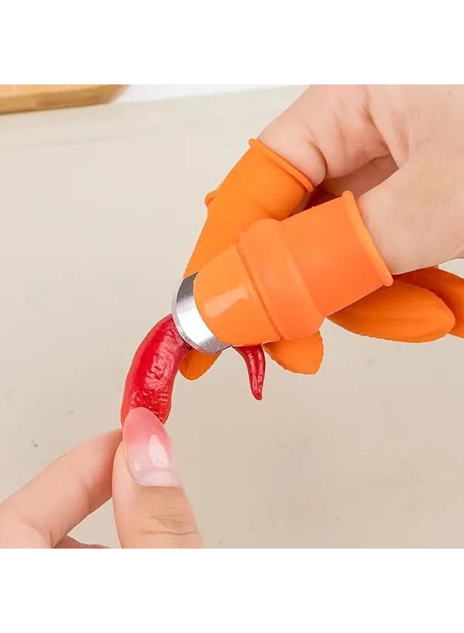 Women Finger Protection Sleeve Set With Thumb Knife And 5 Finger Cots For Vegetable Chopping - Image 3