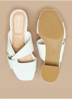 Celeste Women's Solid Slip-On Sandals with Block Heels  - Image 4